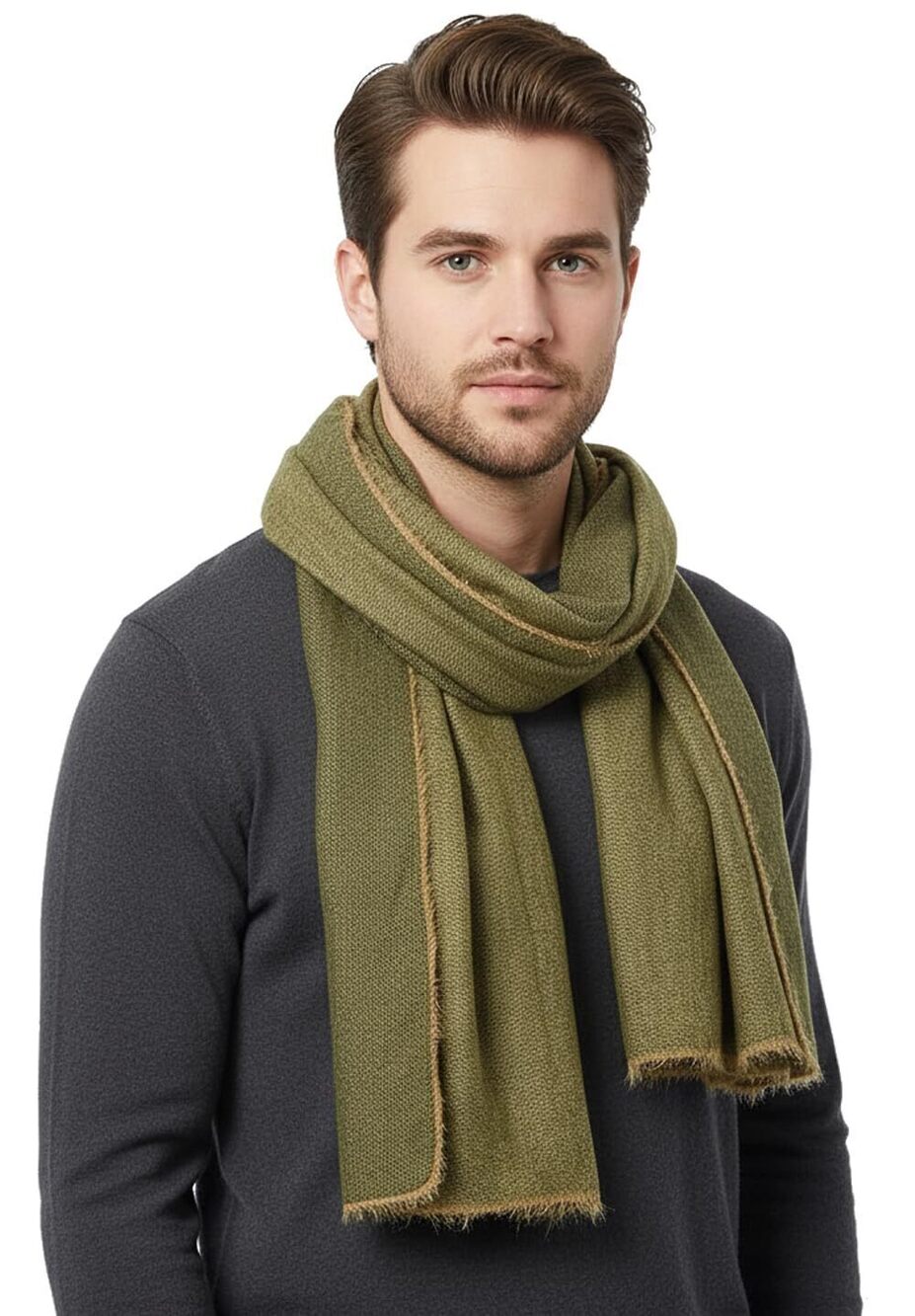 9934 Winter Cashmere Scarf Stripes Warm Soft Scarves with Tassel Luxurious